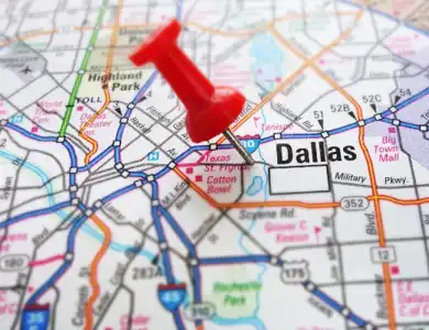 A Pin In A Map Of Dallas 600X400
